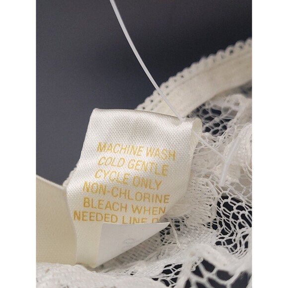 Vtg M/L Victorias Secret Lace T Back G String Thong Panties Beaded Ivory Bridal - Picture 6 of 11